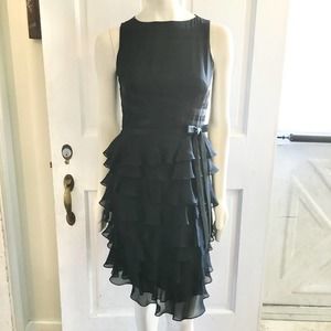 New Kay Unger Ny 100% Silk Cocktail Mididress Sz 6 - image 1